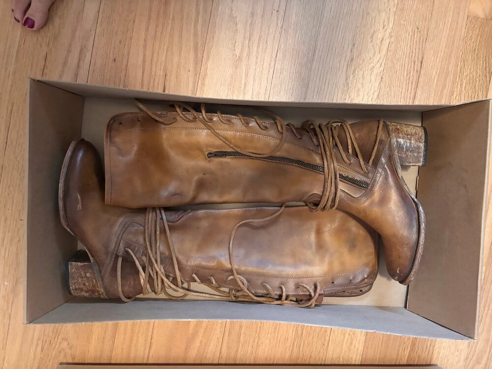 Free Bird by Steven Coal, knee-high leather lace boots